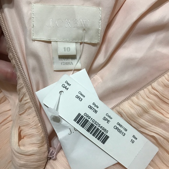 J. Crew Silk Chiffon Clara Dress Crinkle Sz 10 NWT - Picture 6 of 7